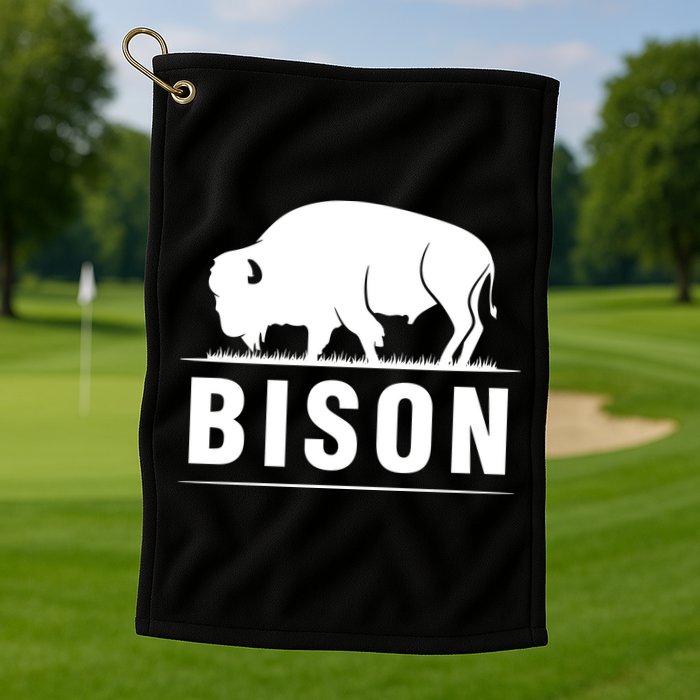 Simple Bison Logo Golf Towel