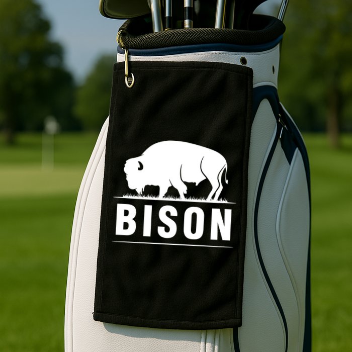 Simple Bison Logo Golf Towel