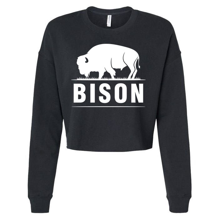 Simple Bison Logo Cropped Pullover Crew