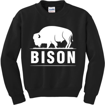 Simple Bison Logo Kids Sweatshirt