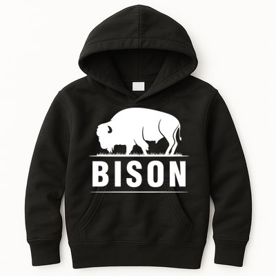 Simple Bison Logo Kids Hoodie