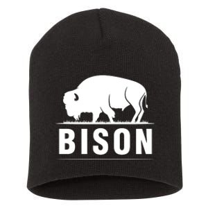 Simple Bison Logo Short Acrylic Beanie