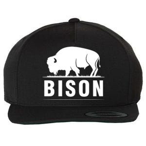 Simple Bison Logo Wool Snapback Cap