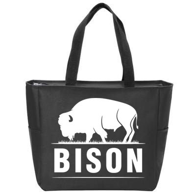 Simple Bison Logo Zip Tote Bag