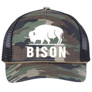 Simple Bison Logo Retro Rope Trucker Hat Cap