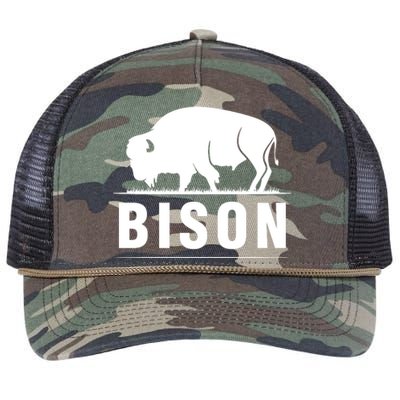 Simple Bison Logo Retro Rope Trucker Hat Cap