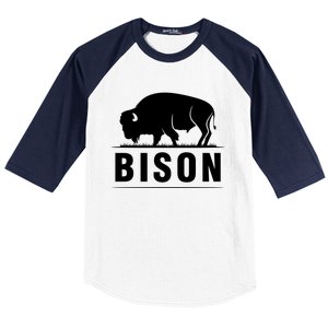 Simple Bison Logo Baseball Sleeve Shirt