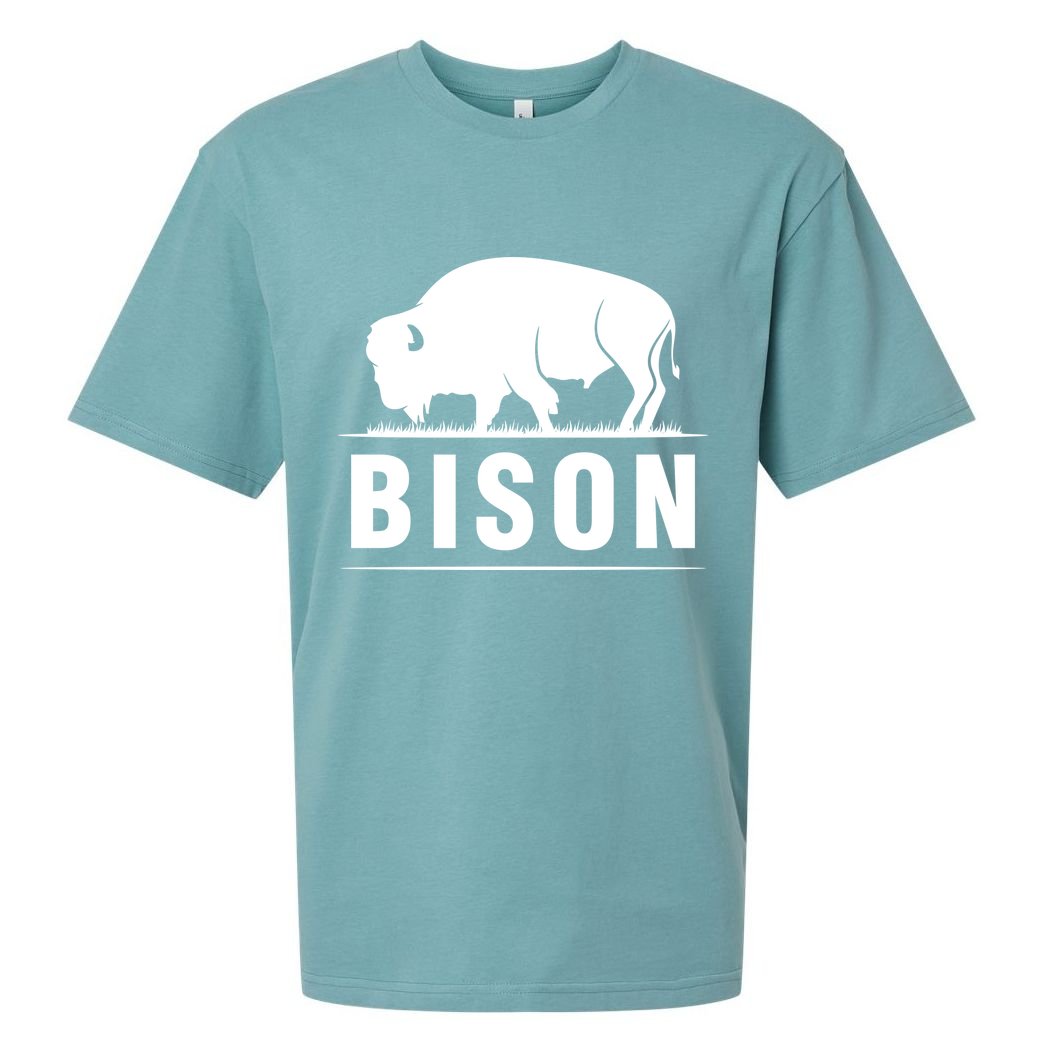 Simple Bison Logo Sueded Cloud Jersey T-Shirt