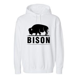 Simple Bison Logo Garment-Dyed Fleece Hoodie