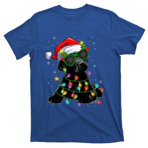 Santa Black Labrador Retriever Christmas Tree Light Dog Xmas Gift T-Shirt