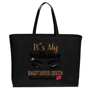 Sagittarius Bday Leopard Its My Birthday Sagittarius Queen Cute Gift Cotton Canvas Jumbo Tote