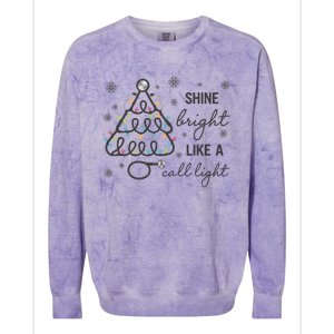 Shine Bright Like A Call Light Christmas Holiday Xmas Colorblast Crewneck Sweatshirt