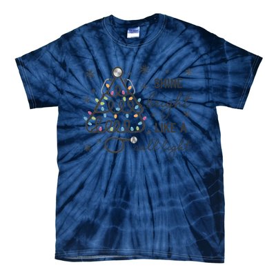 Shine Bright Like A Call Light Christmas Holiday Xmas Tie-Dye T-Shirt