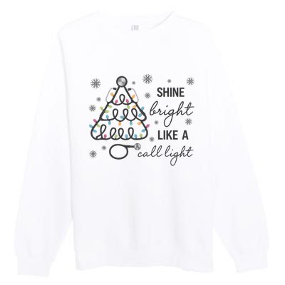 Shine Bright Like A Call Light Christmas Holiday Xmas Premium Crewneck Sweatshirt