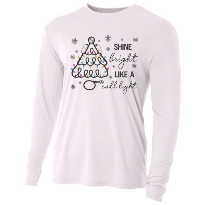 Shine Bright Like A Call Light Christmas Holiday Xmas Cooling Performance Long Sleeve Crew