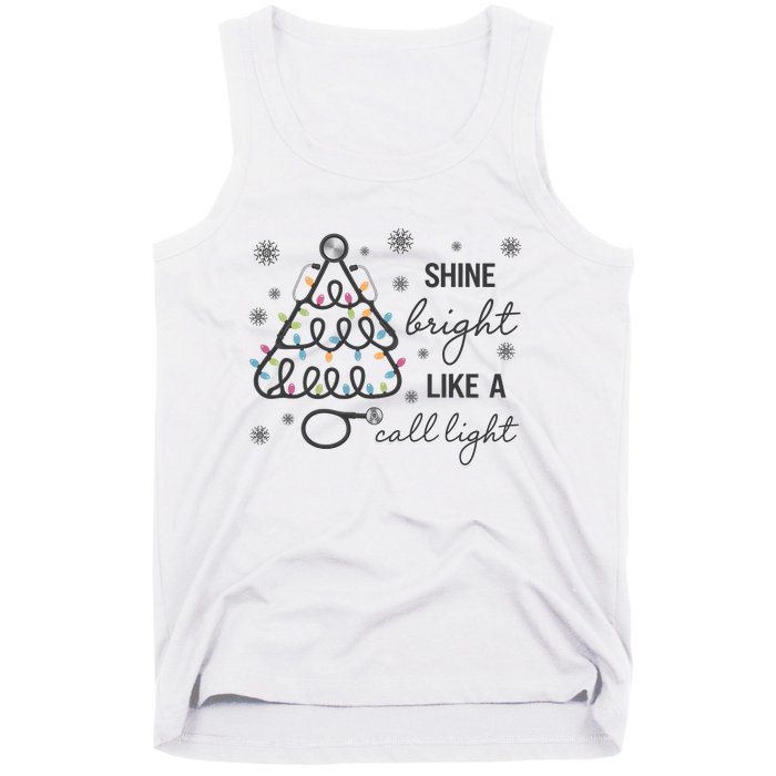 Shine Bright Like A Call Light Christmas Holiday Xmas Tank Top