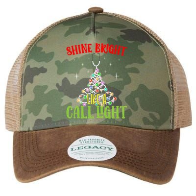 Shine Bright Like A Call Light Nurse Nursing Xmas Lights Gift Legacy Tie Dye Trucker Hat