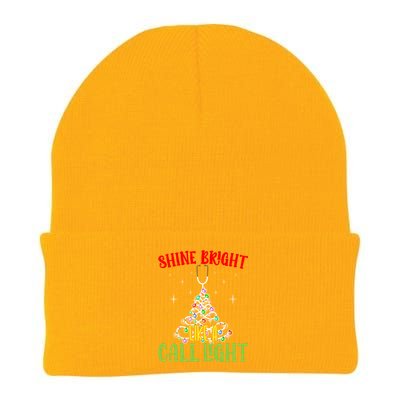 Shine Bright Like A Call Light Nurse Nursing Xmas Lights Gift Knit Cap Winter Beanie