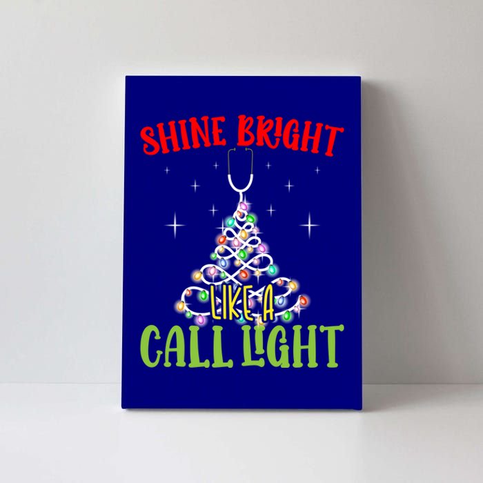 Shine Bright Like A Call Light Nurse Nursing Xmas Lights Gift Canvas