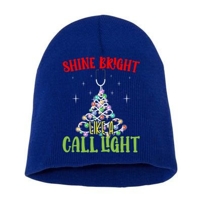 Shine Bright Like A Call Light Nurse Nursing Xmas Lights Gift Short Acrylic Beanie