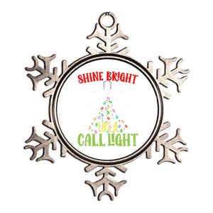 Shine Bright Like A Call Light Nurse Nursing Xmas Lights Gift Metallic Star Ornament