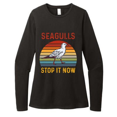 Seagulls Bird Lover Stop It Now Retro Vintage Funny Seagulls Womens CVC Long Sleeve Shirt