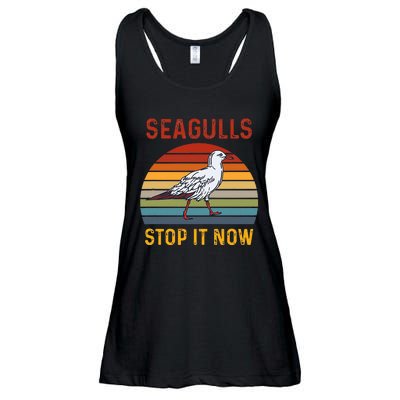 Seagulls Bird Lover Stop It Now Retro Vintage Funny Seagulls Ladies Essential Flowy Tank