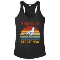 Seagulls Bird Lover Stop It Now Retro Vintage Funny Seagulls Ladies PosiCharge Competitor Racerback Tank