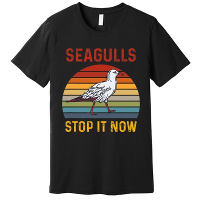 Seagulls Bird Lover Stop It Now Retro Vintage Funny Seagulls Premium T-Shirt