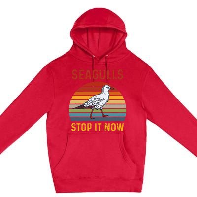 Seagulls Bird Lover Stop It Now Retro Vintage Funny Seagulls Premium Pullover Hoodie