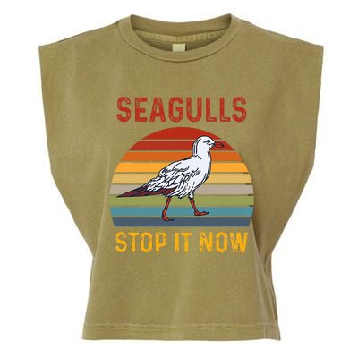 Seagulls Bird Lover Stop It Now Retro Vintage Funny Seagulls Garment-Dyed Women's Muscle Tee