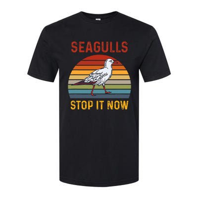 Seagulls Bird Lover Stop It Now Retro Vintage Funny Seagulls Softstyle CVC T-Shirt