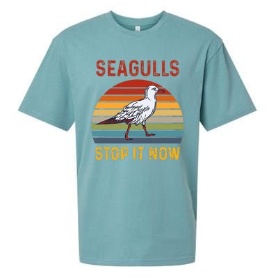 Seagulls Bird Lover Stop It Now Retro Vintage Funny Seagulls Sueded Cloud Jersey T-Shirt