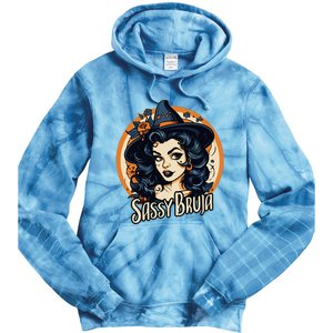 Sassy Bruja Latina Mexican Halloween Witch Tie Dye Hoodie