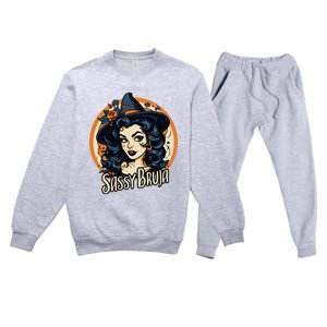 Sassy Bruja Latina Mexican Halloween Witch Premium Crewneck Sweatsuit Set