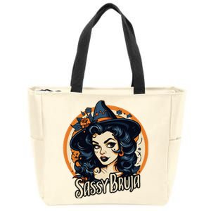 Sassy Bruja Latina Mexican Halloween Witch Zip Tote Bag