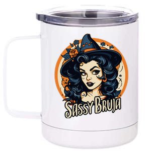 Sassy Bruja Latina Mexican Halloween Witch 12 oz Stainless Steel Tumbler Cup