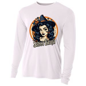 Sassy Bruja Latina Mexican Halloween Witch Cooling Performance Long Sleeve Crew