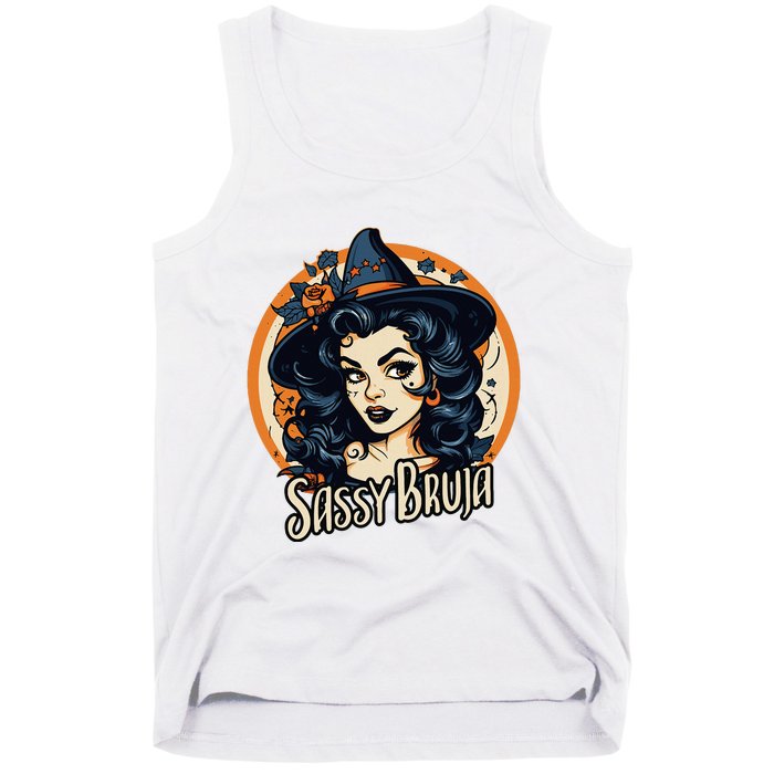 Sassy Bruja Latina Mexican Halloween Witch Tank Top