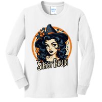 Sassy Bruja Latina Mexican Halloween Witch Kids Long Sleeve Shirt