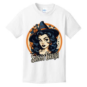 Sassy Bruja Latina Mexican Halloween Witch Kids T-Shirt