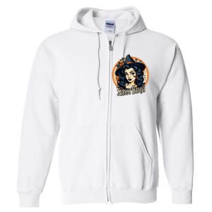 Sassy Bruja Latina Mexican Halloween Witch Full Zip Hoodie