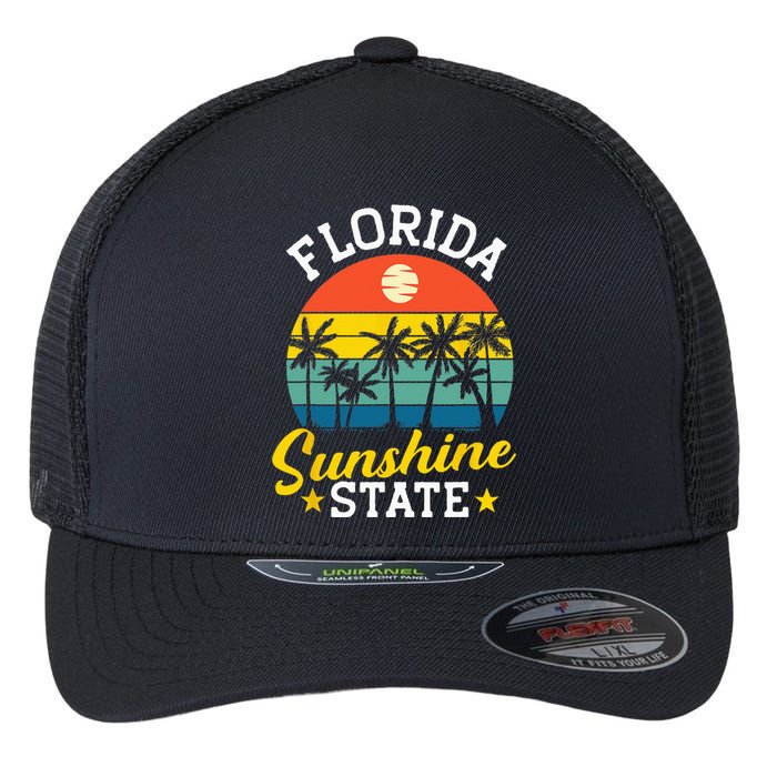 Summer Beach Lover Florida Sunshine State Flexfit Unipanel Trucker Cap