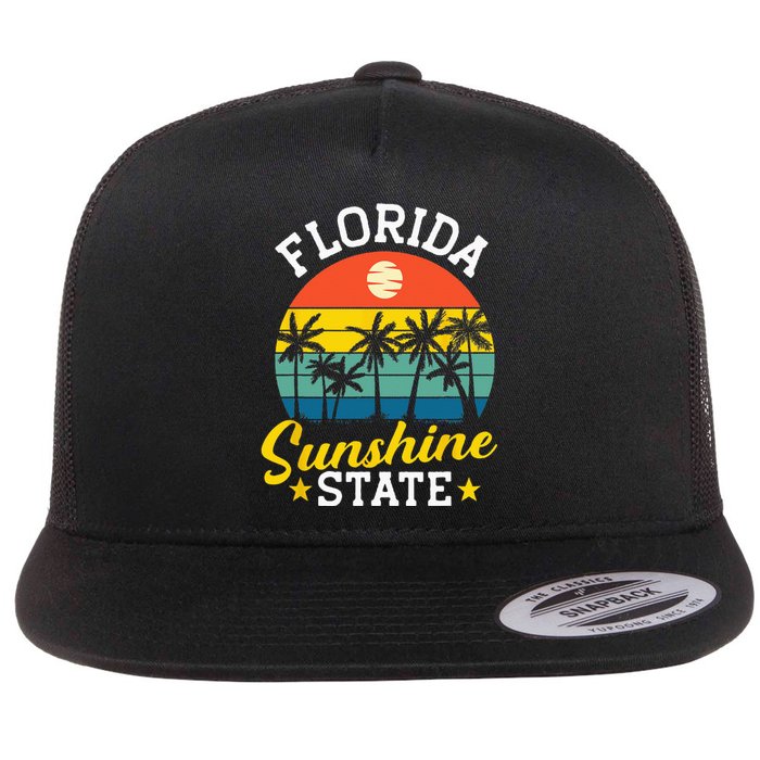 Summer Beach Lover Florida Sunshine State Flat Bill Trucker Hat