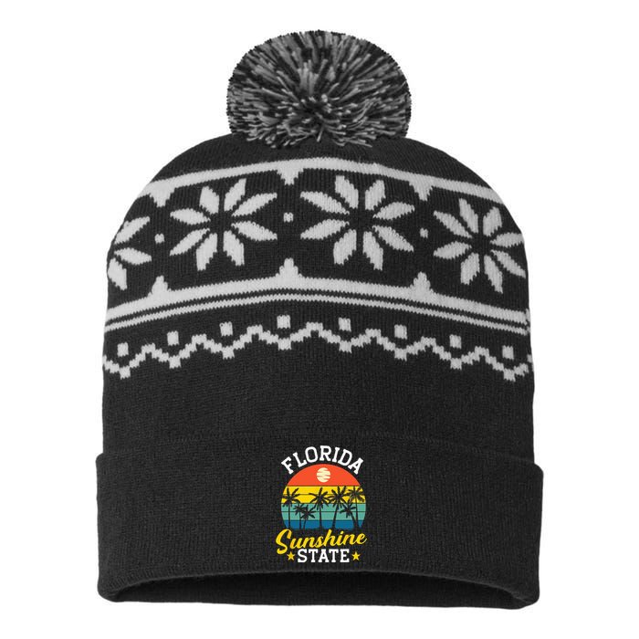 Summer Beach Lover Florida Sunshine State USA-Made Snowflake Beanie