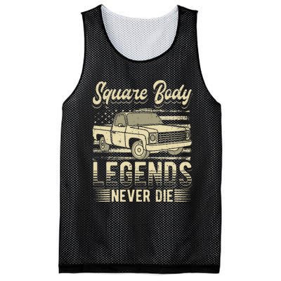 Square Body Legends Never Die Artwork For A Truck Driver Mesh Reversible Basketball Jersey Tank