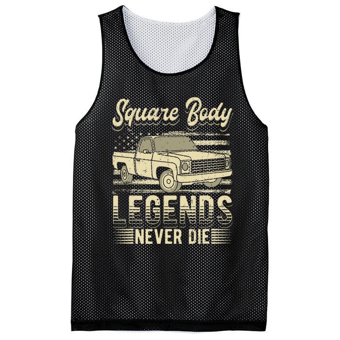 Square Body Legends Never Die Artwork For A Truck Driver Mesh Reversible Basketball Jersey Tank