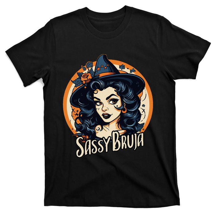 Sassy Bruja Latina Mexican Halloween Witch T-Shirt