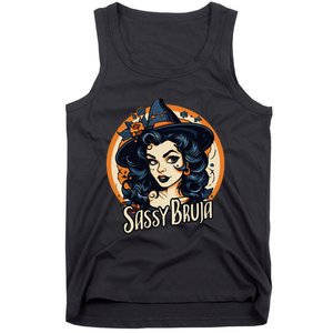 Sassy Bruja Latina Mexican Halloween Witch Tank Top