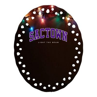 Sacramento Basketball Light The Beam Basketball Ceramic Oval Ornament